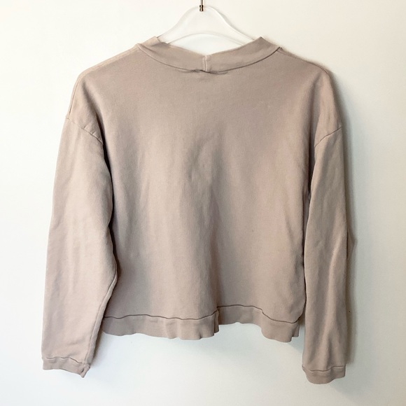 LNA Revolve Cropped Pullover Sweatshirt - Tan - S - Picture 4 of 11